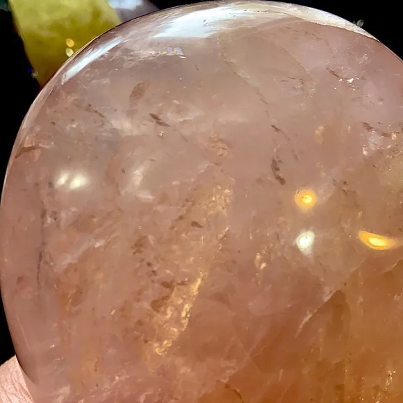 Huge Rose Quartz Crystal Heart Carving With Flash And Rainbows! - Picture 7 of 12